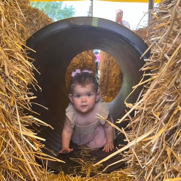 Baby in straw tower
